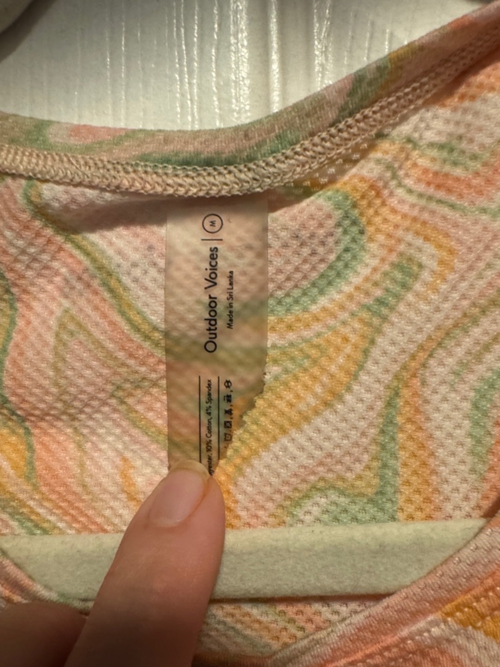 Outdoor Voices Marble Print Tank Top in Peach, Green, Yellow - Picture 3 of 5